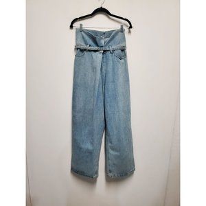 Beau Monde Jeans High-Rise Wide Leg Jeans Synched Waist Button 28"